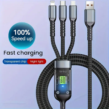 100W 3 in 1 Fast Charging Cable